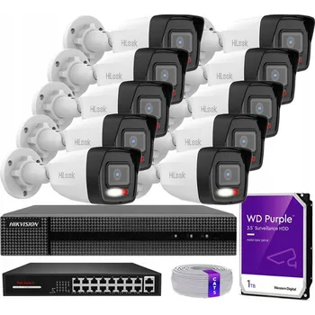 Bezpečnostní kamera IP tubusová kamera (bullet) Hikvision IP 4 Mpx, 10 kamer, HybridLight, Záznam 16 kanálů, MD 2.0 4 Mpx