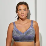 Podprsenka pro větší poprsí z úpletu a krajky, bez kostic antracitová 110E