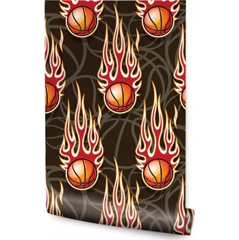 Fototapeta Dětská tapeta Hořící míče BASKETBAL Sport