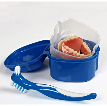 3Pagen 3dílná sada na čištění zubních náhrad modrá