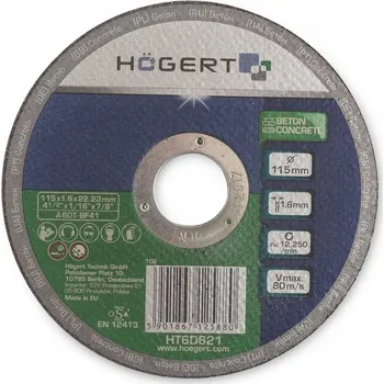 Řezný kotouč Řezací kotouč na betonu Hogert HT6D621 115 x 22,2 mm