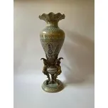 LUXUSNÍ VELKÁ PORCELÁNOVÁ VÁZA S MOSAZNOU FIGURÁLNÍ MONTÁŽÍ