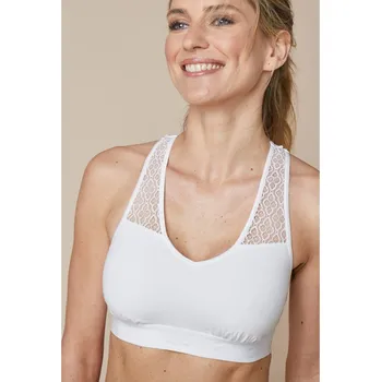 Dámská móda Sada 2 bolerkových podprsenek s krajkovými zády bílá+pudrová 42/44