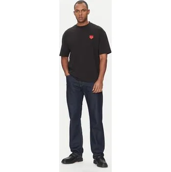 Pánské tričko HUGO T-Shirt Dewdam 50530557 Černá Relaxed Fit S