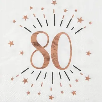 Papírový ubrousek Ubrousky k osmdesátým narozeninám 33 cm 10 ks