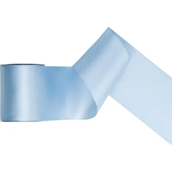 Stuha PartyDeco Stuha saténová světle mlhavě modrá 10cm/25m
