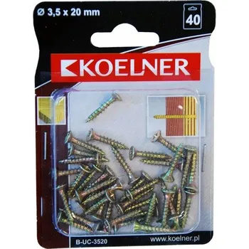 Vrták VRUTY DO DŘEVA TVRZENÉ 3,5x20MM 40KS KOELNER