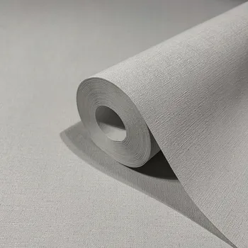 Tapeta VINYLOVÁ TAPETA NA VLIESU HLADKÁ ŠEDÁ BEZ VZORU