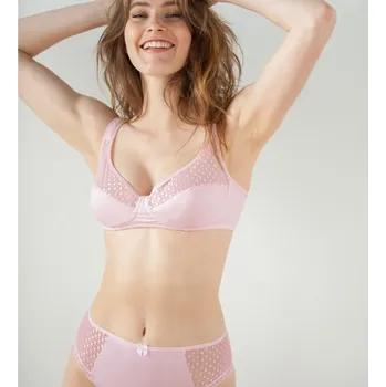 Podprsenka Sada 2 jednobarevných podprsenek Tropea zn. Confidence Lingerie® ze strečové bavlny a krajky, bez kostic bílá+pudrová 90B
