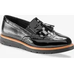 Polobotky se střapci, na klínové podrážce černá 37