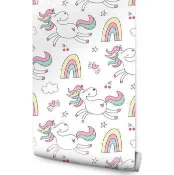 Tapeta Tapeta na zeď pro dívku Jednorožci mraky