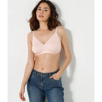 Podprsenka Sada 2 podprsenek s překříženými stuhami, bez kostic pudrová+hnědošedá 90B