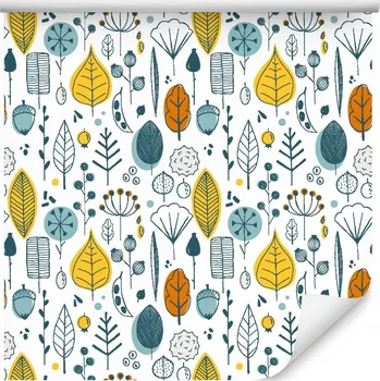Tapeta Tapeta pro děti, listy ve skandinávském stylu