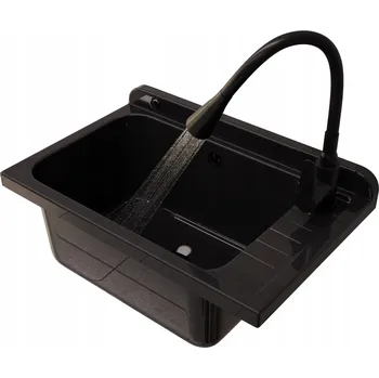 Vodovodní baterie TECHNICKÝ DŘEZ ČERNÁ NÁDRŽ BATERIE S FLEXIBILNÍ RAMÍNKO DO PRÁDELNY GARÁŽE MONZA