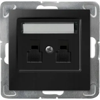 Elektrická zásuvka TELEFONNÍ ZÁSUVKA 2x RJ11 OSPEL IMPRESJA ČERNÁ