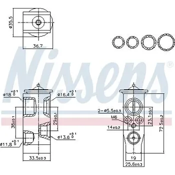 Ventil klimatizace Expanzní ventil, klimatizace NISSENS 999452