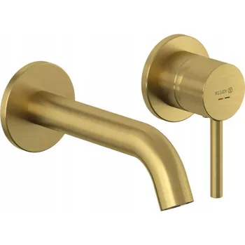 Vodovodní baterie Kludi BOZZ 180 nástěnná umyvadlová baterie, zlatá kartáčovaná 38244N076