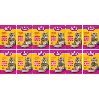 Krmivo pro kočku Basil mokré krmivo pro kočky kapsička 100 g s drůbežím masem x 12 ks