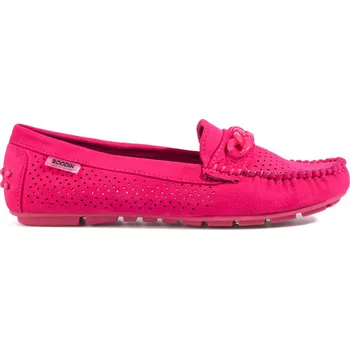 Dámské mokasíny Ažurové semišové dámské mokasíny Shelovet - tmavě růžová GD-FL676R Velikost: 37