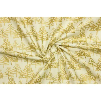 Bavlněné plátno - Vánoční vzor se zlatým odleskem