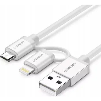 Datový kabel Kabel UGREEN USB - micro+USB + lightning 0,5 m