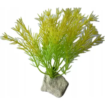 umělá květina UMĚLÁ ROSTLINA DO AKVÁRIA SVĚTLE ZELENÁ DEKORACE OZDOBA TERÁRIA 14 CM