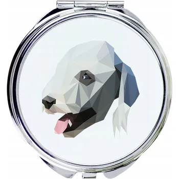 Obraz Bedlington Terrier, kompaktní kapesní zrcátko s geometrickým psem