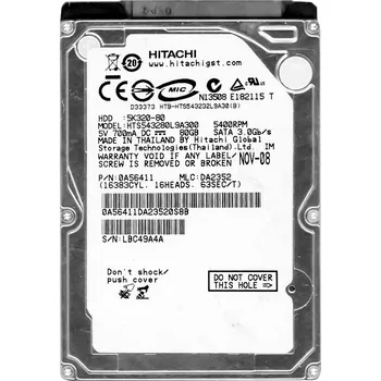 Interní pevný disk Pevný disk Hitachi Travelstar HTS543280L9A300 80GB SATA II 2,5"