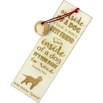Doplněk ke knize Irský vodní španěl - gravírovaná záložka do knihy se psem, jméno psa