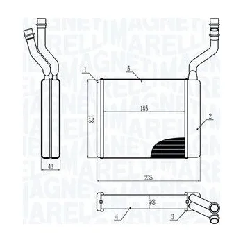 Výměník tepla, vnitřní vytápění MAGNETI MARELLI 350218425000