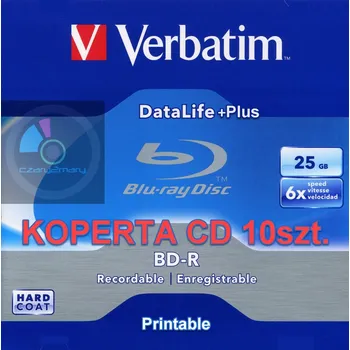 Optické médium Verbatim BD-R 25GB x6 HTL Potisknutelné DataLifePlus 10 Ks. CD obálka