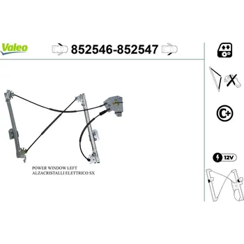 Stahovačka okna Zvedací zařízení oken VALEO 852546