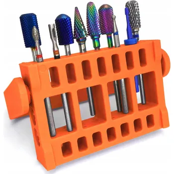 Pouzdro na mobilní telefon Stojan na 16 fréz, Organizér na kosmetické frézy ORANŽOVÝ