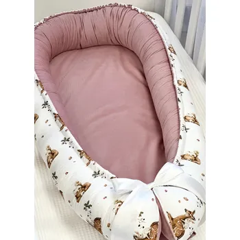 Hnízdečko pro miminko Oboustranné hnízdečko pro miminko - malinové se zvířátky