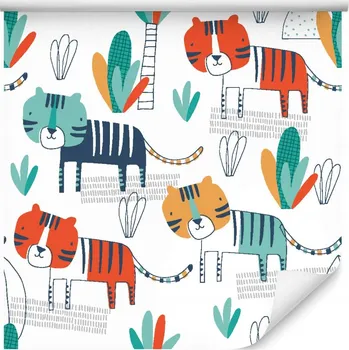 Tapeta Tapeta pro děti: kočky, rostliny, skandinávský styl