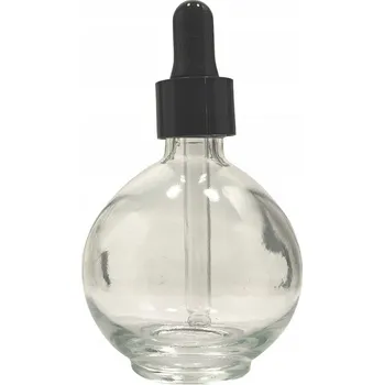 Láhev SKLENĚNÁ LÁHEV KULATÁ KOULE 75 Ml Bezbarvá na Lak, Olej, Sada s Pipetou