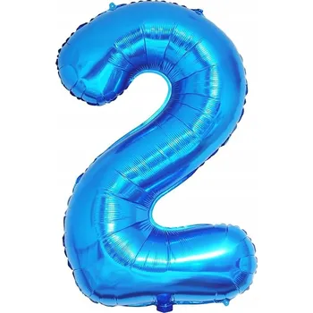 Balónek VELKÝ FÓLIOVÝ BALÓNEK MODRÝ ČÍSLICE 2 K NAROZENINÁM 100 cm (42")