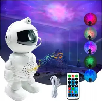 Dětské svítidlo PROJEKTOR ŚWIATŁA GWIAZD LED ASTRONUTA KOSMONAUTA NOČNÍ LAMPA + DÁLKOVÉ OVLÁDÁNÍ