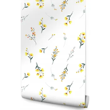 Fototapeta Dekorativní tapeta ŽLUTÉ květy Příroda Vzor do obýváku
