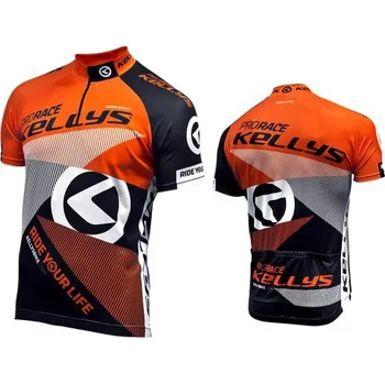 cyklistický dres Cyklistický dres KELLYS PRO Race krátký rukáv oranžový - XS