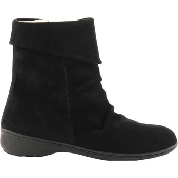 Dámské kozačky Kožené nízké kozačky na zip černá 42