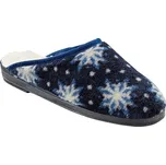 Pantofle Vločky s vlněnou podšívkou nám.modrá 38