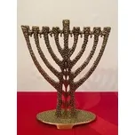 Starý mosazný židovský svícen 9ramenný