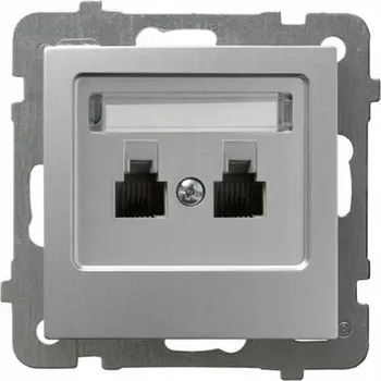 Elektrická zásuvka Telefonní zásuvka nástěnná Ospel stříbrná