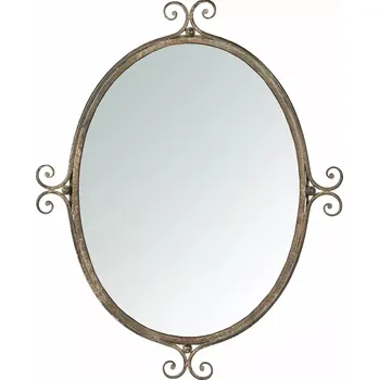 Zrcadlo ZRCADLO ZLATÉ 64x52cm závěsné nástěnné antické staré zlato loft retro