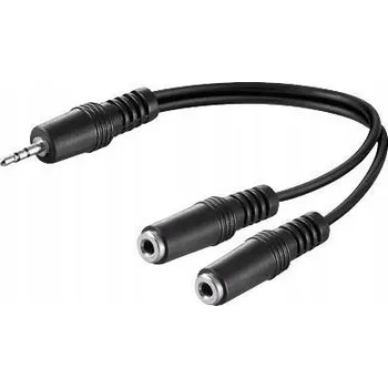 Audio kabel Microconnect 3,5mm - 2 x 3,5mm audio kabel, M-F, 0,2 m, černý