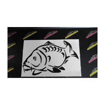 Polep vozidla SAMOLEPKA Kapr 006 levá (10 - červená) NA AUTO, NÁLEPKA, FÓLIE, POLEP, TUNING, VLASTNÍ TEXT, TISK, AUTOSAMOLEPKY.cz, POLEPY, OBRÁZEK, LOGO, SAMOLEPKY