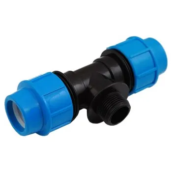 rozdělovač topení T-ROZDĚLOVAČ 90st VNĚJŠÍ ZÁVIT 25x1/2"x25 mm pro PE trubky PN20