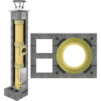 Komín Keramický komín, komínový systém KW2 fi 200, 13 m, sada 36 x 54 cm, kompletní