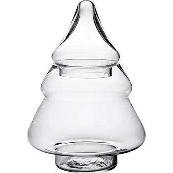 Dóza na potraviny Skleněná uzavíratelná nádoba na cukroví ve tvaru vánočního stromku – 13x29 cm